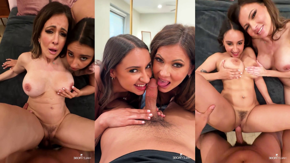 Imágenes sin cortes del trío FFM de Hailey Rose TheRealGigiDior